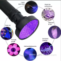 395nm 100 Battery Powered UV Purple Flashlight Detection